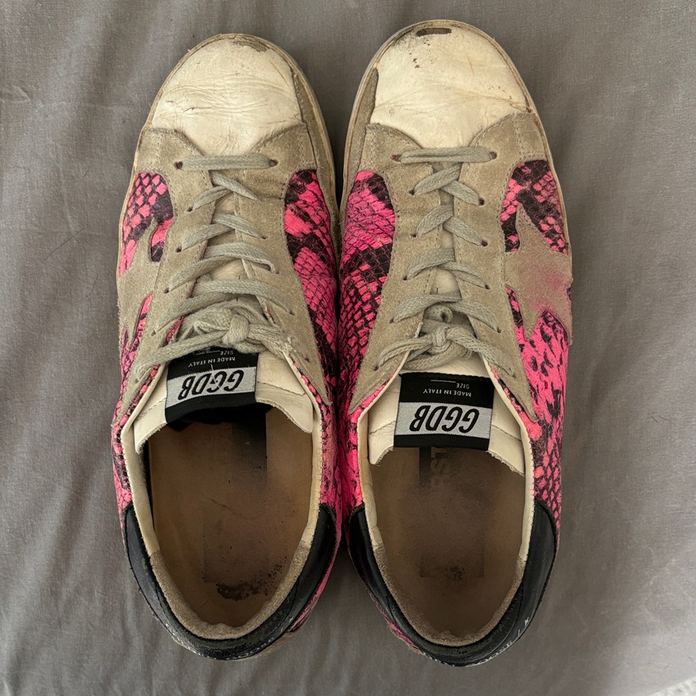 Golden Goose Pink and Gray Sneakers